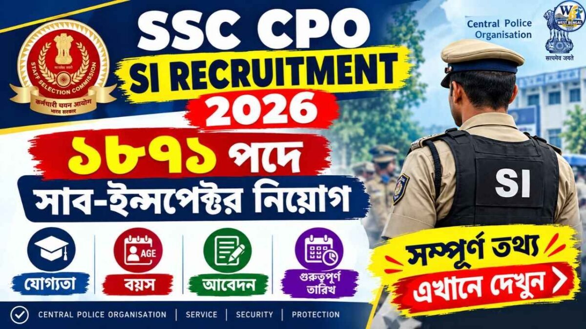 SSC CPO SI Recruitment 2026